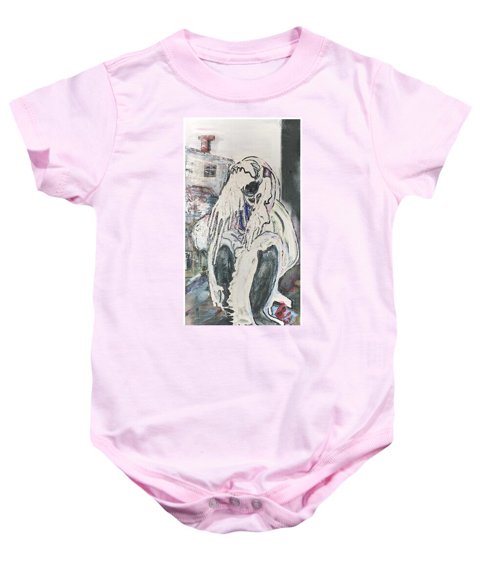 Figurative Baby Onesie featuring the painting Aasimah by Peggy Blood