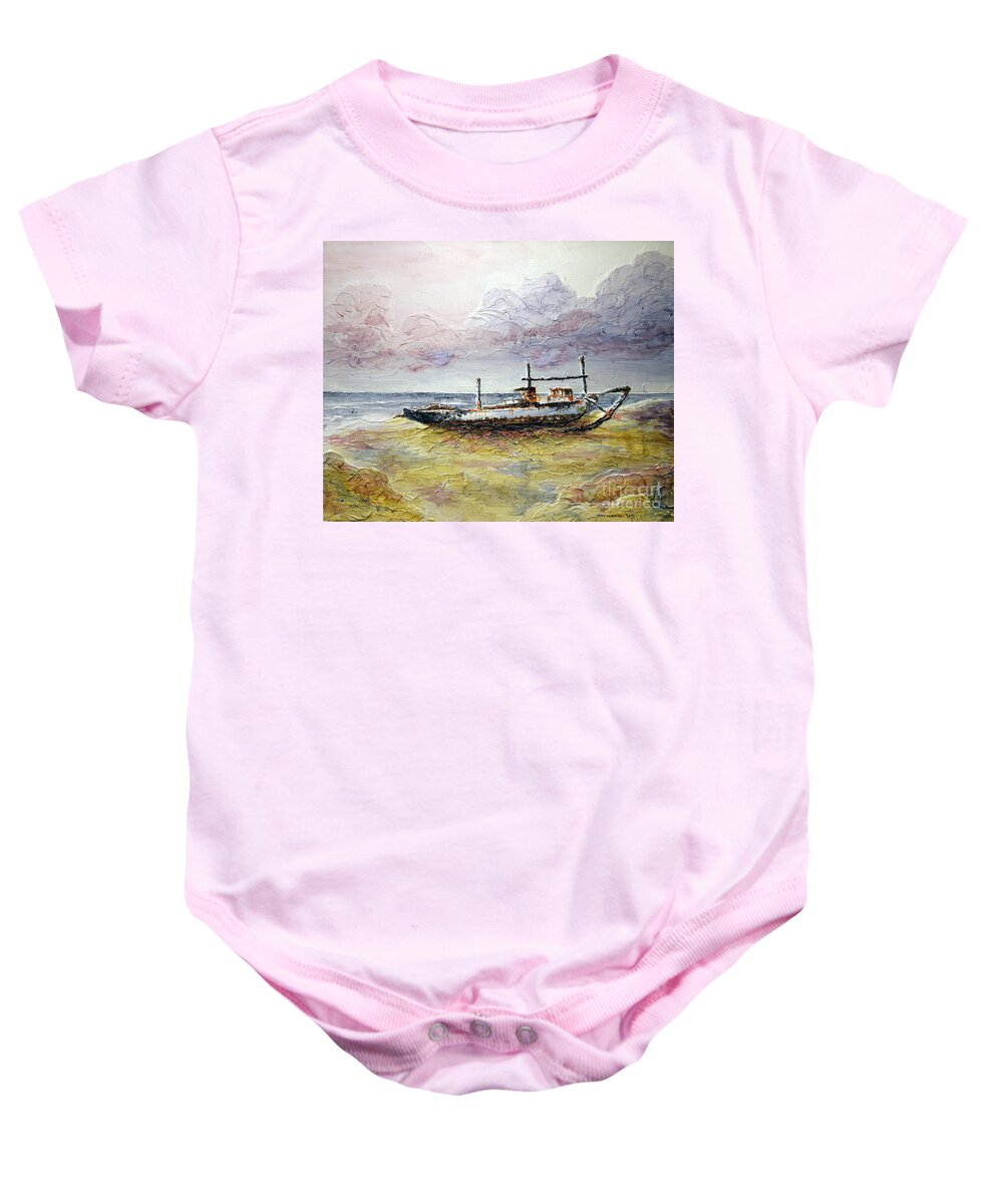 Beach Baby Onesie featuring the painting After the Storm by Joey Agbayani
