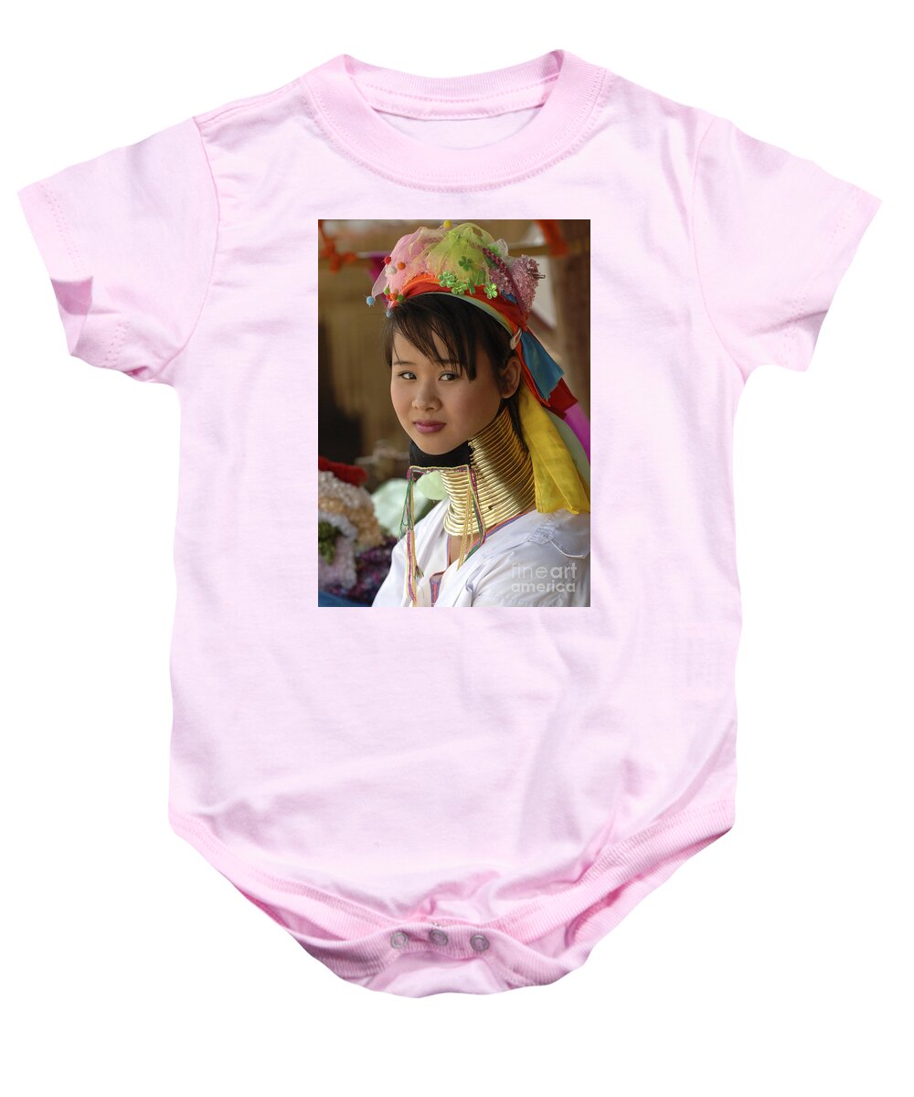 Long Necks Baby Onesie featuring the photograph Beauty Of Thailand Long Necked Women 1 by Bob Christopher