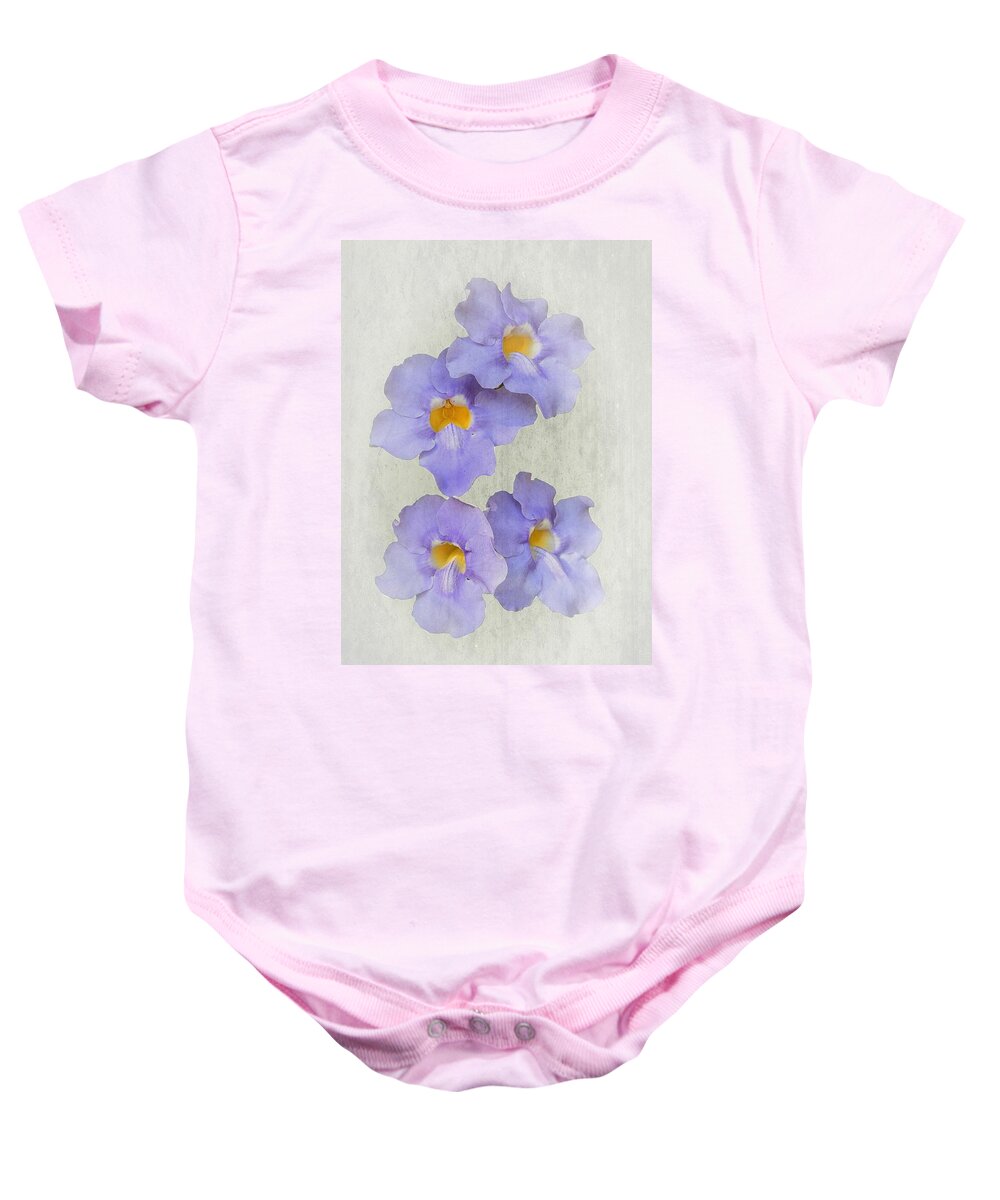 Green Baby Onesie featuring the photograph Bengal Clock Vine by Rudy Umans