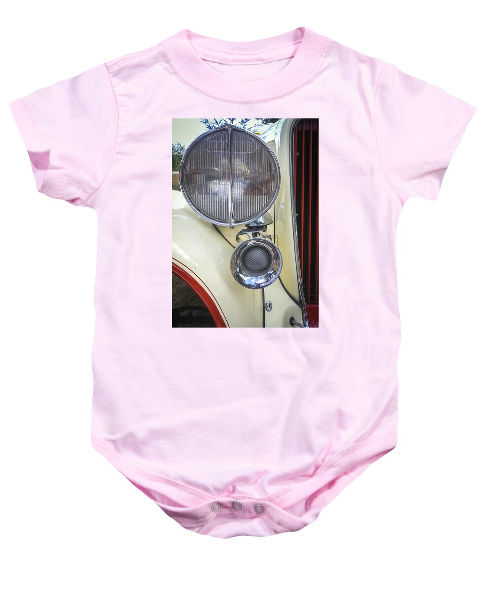 Headlight Baby Onesie featuring the photograph Big Light by Jean Noren