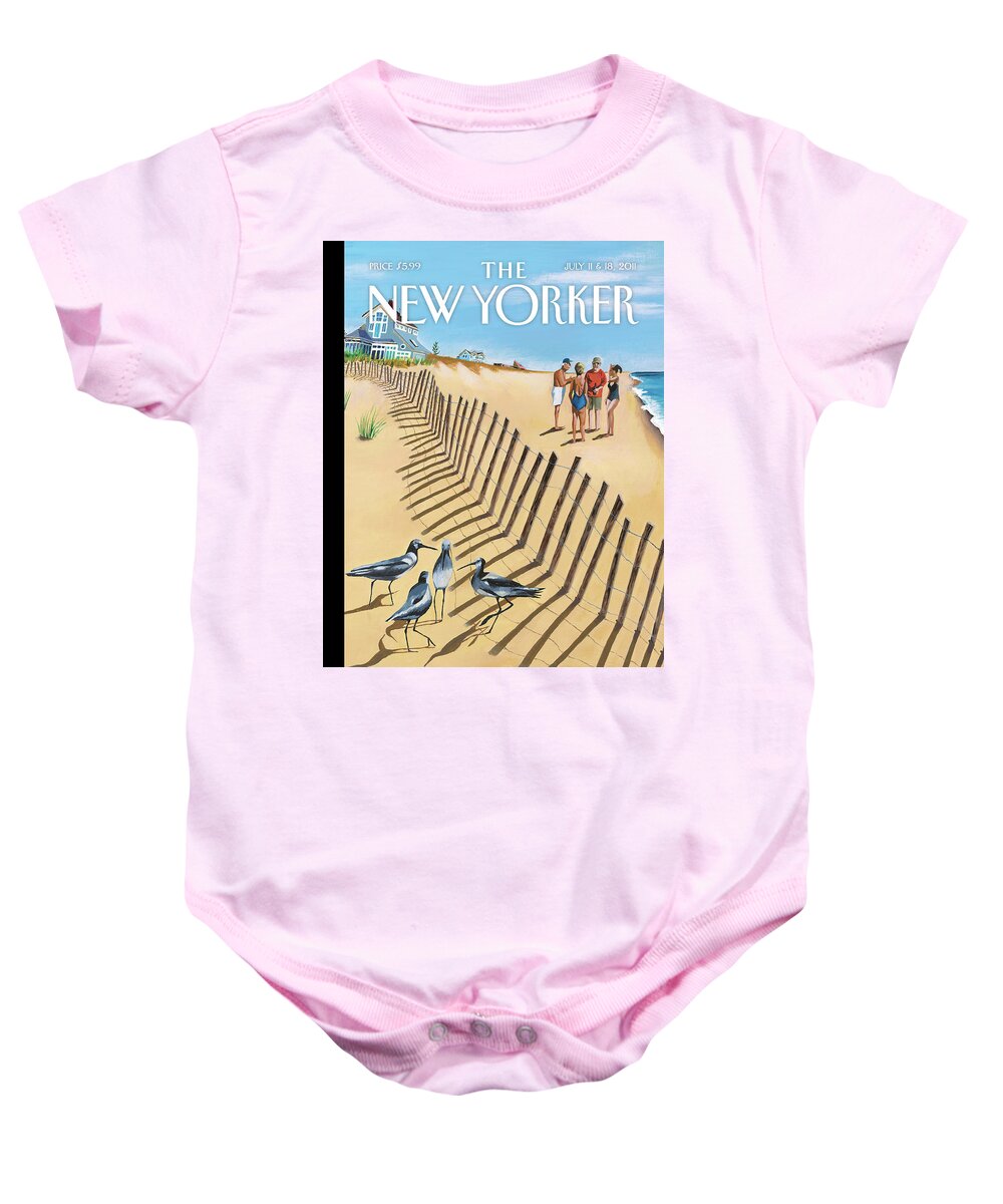 Birds Of A Feather Baby Onesie featuring the painting Birds Of A Feather by Mark Ulriksen