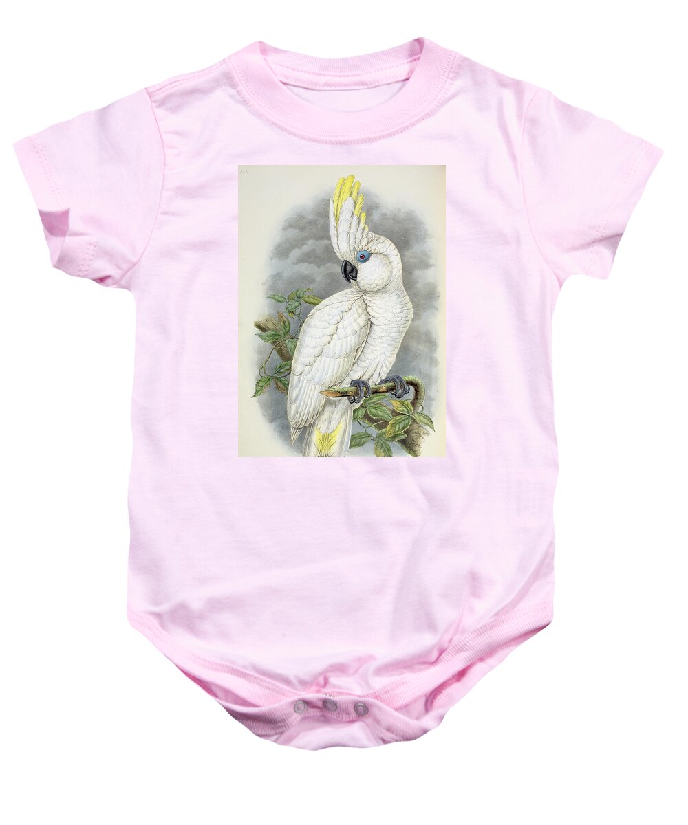 Cockatoo Baby Onesie featuring the painting Blue-eyed Cockatoo by William Hart