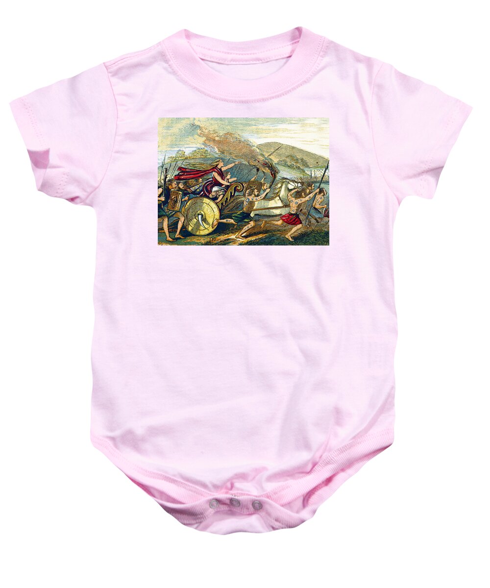 History Baby Onesie featuring the photograph Boudica Leading British Tribes, 60 Ad by British Library