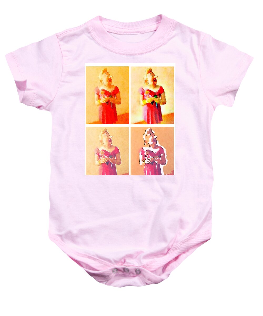 Bianca Baby Onesie featuring the painting Castafiore by HELGE Art Gallery