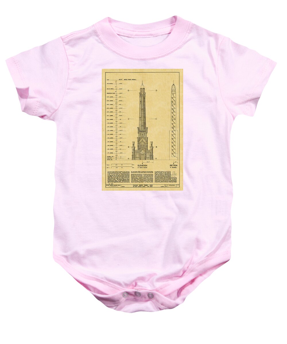 Chicago Baby Onesie featuring the photograph Chicago Water Tower by Andrew Fare
