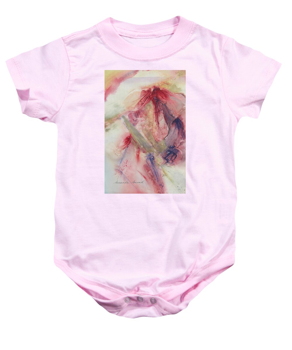 Abstract Watercolor Painting Baby Onesie featuring the painting Clarion by Amanda Amend