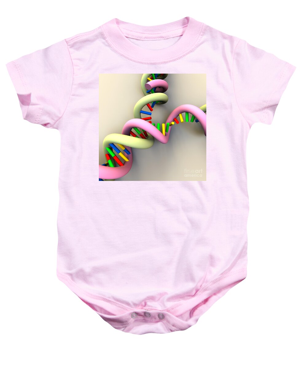 Acid Baby Onesie featuring the digital art DNA Replication Fork #7 by Russell Kightley
