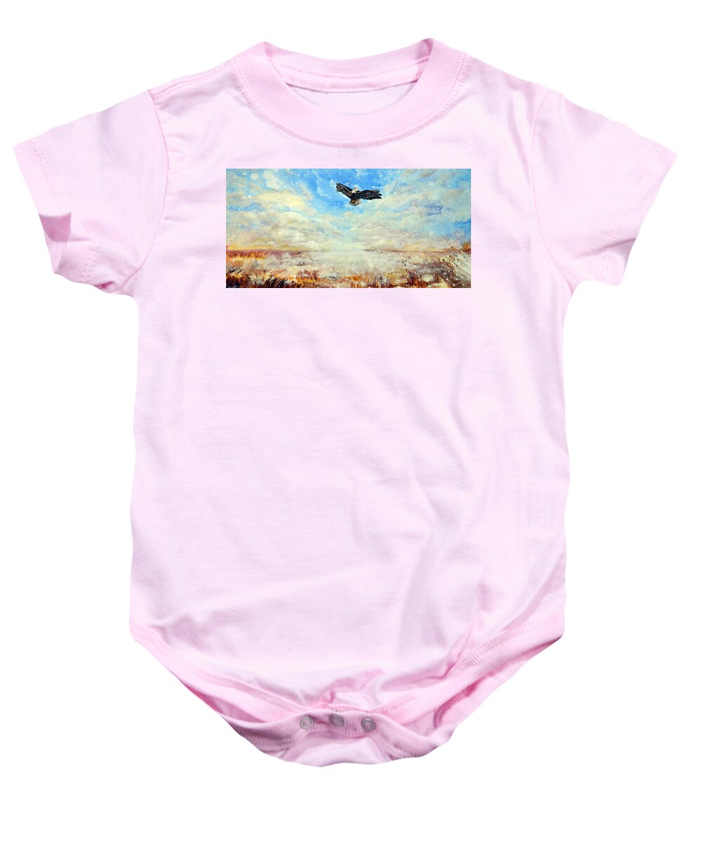 Eagles Baby Onesie featuring the painting Eagles Unite by Ashleigh Dyan Bayer