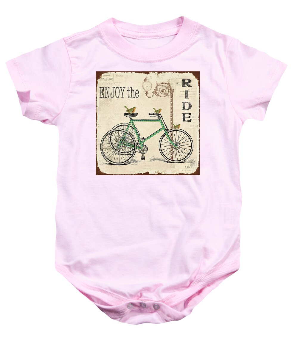 Digital Baby Onesie featuring the digital art Enjoy the Ride Bicycle Art by Jean Plout
