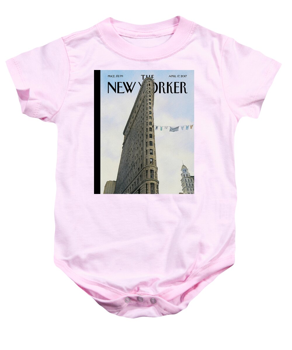 Fashion District Baby Onesie featuring the painting Fashion District by Harry Bliss
