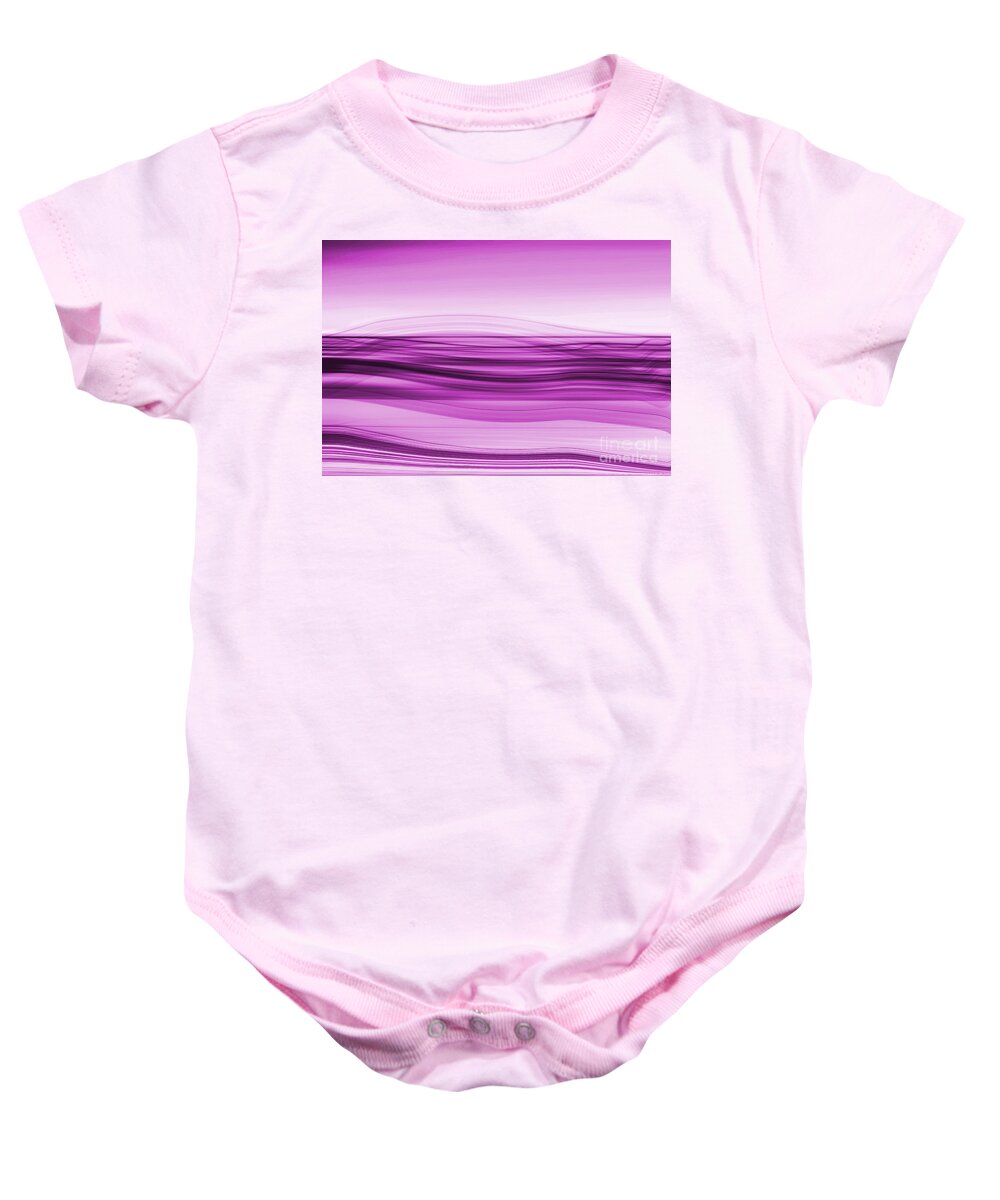 Abstract Baby Onesie featuring the digital art Flow - Blue Cyan by Hannes Cmarits