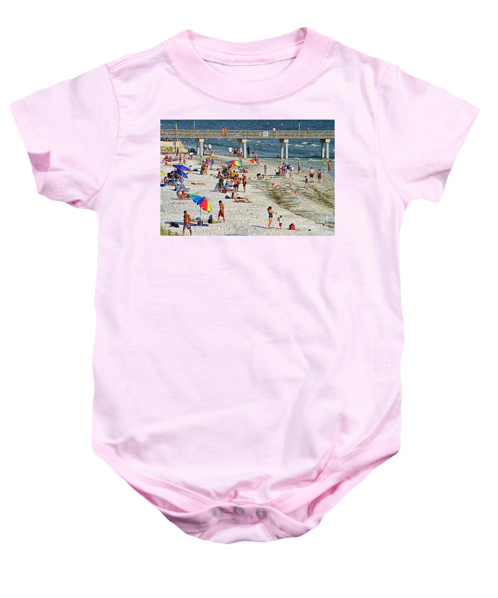Fort Myers Beach Baby Onesie featuring the photograph Fort Myers Beach Life by Olga Hamilton