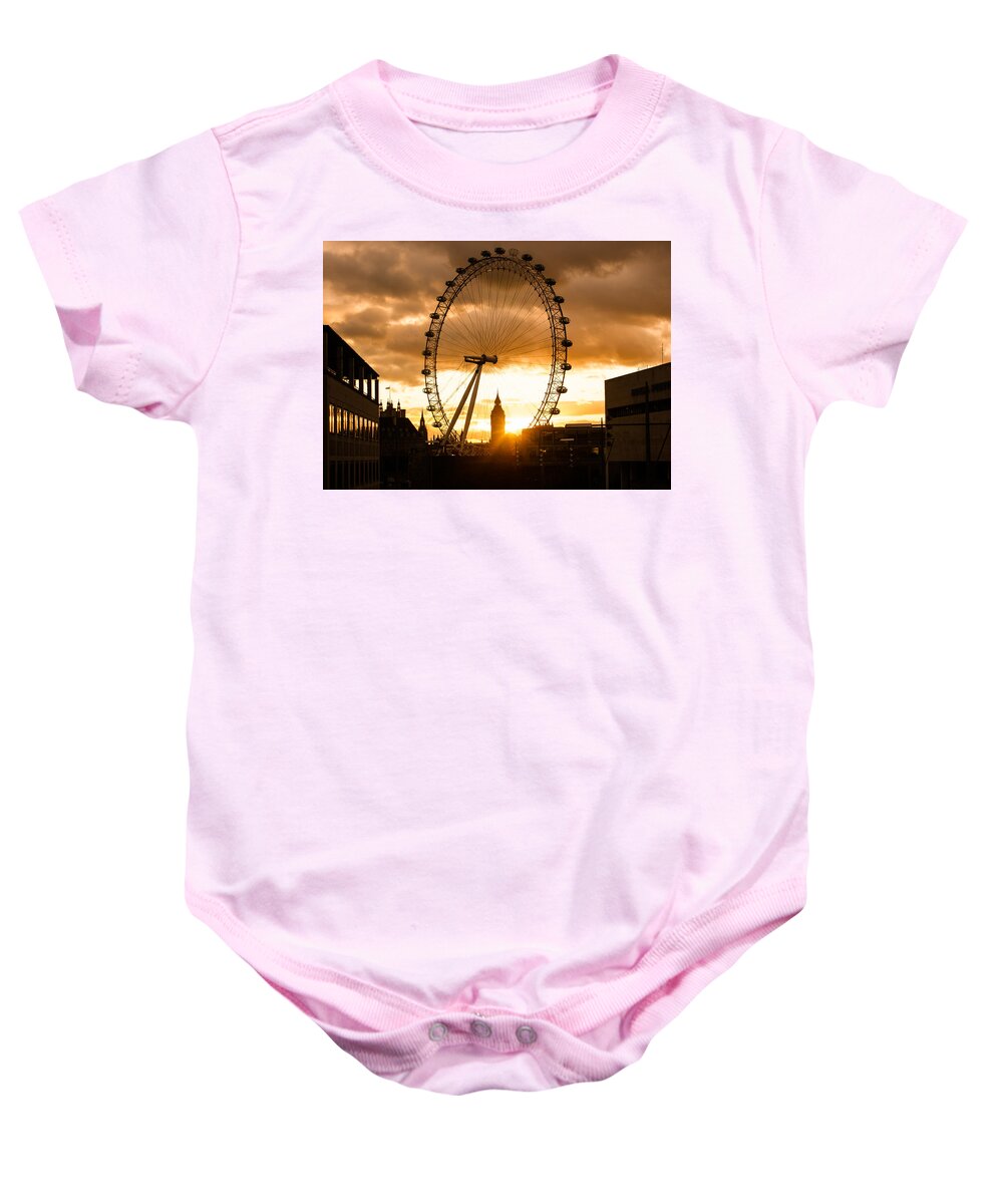 London Baby Onesie featuring the photograph Framing a London Sunset by Georgia Mizuleva