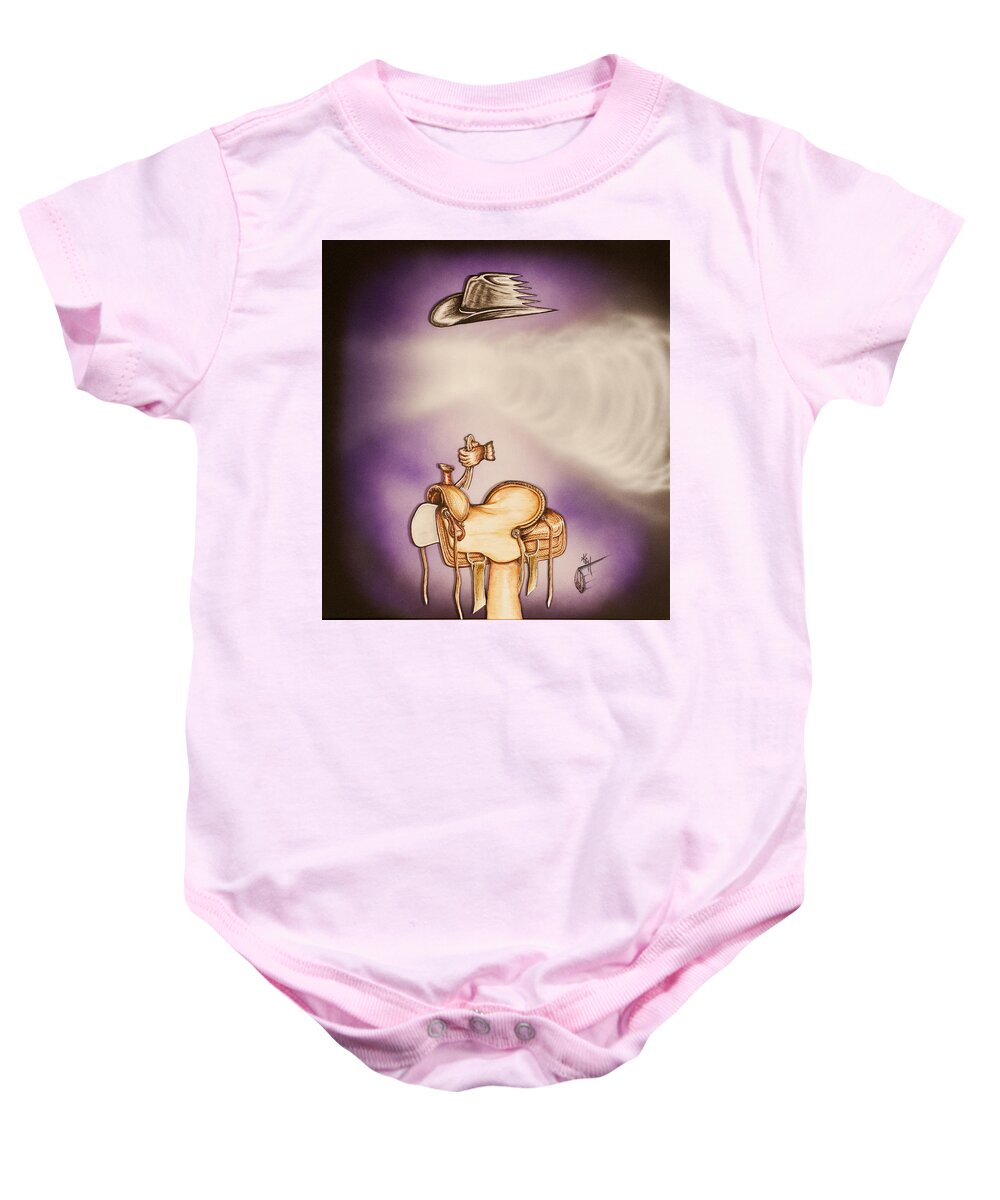 Ghost Baby Onesie featuring the mixed media Ghost Rider by Kem Himelright