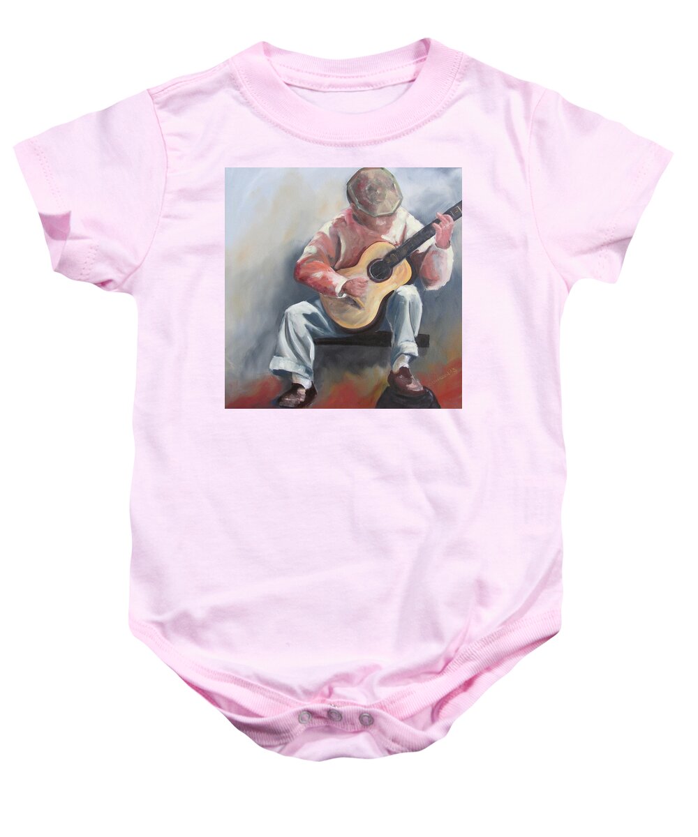 Guitar Baby Onesie featuring the painting Guitar Man by Susan Richardson