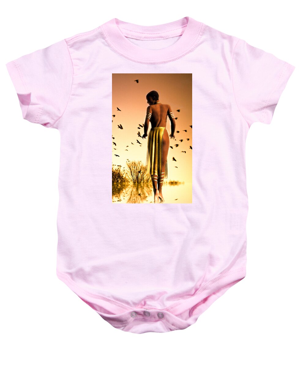Landscape Baby Onesie featuring the photograph Her Morning Walk by Bob Orsillo