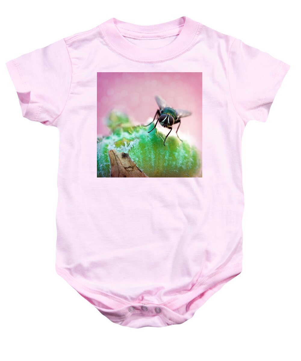 Fly Baby Onesie featuring the photograph Here's Looking at You by Jon Woodhams