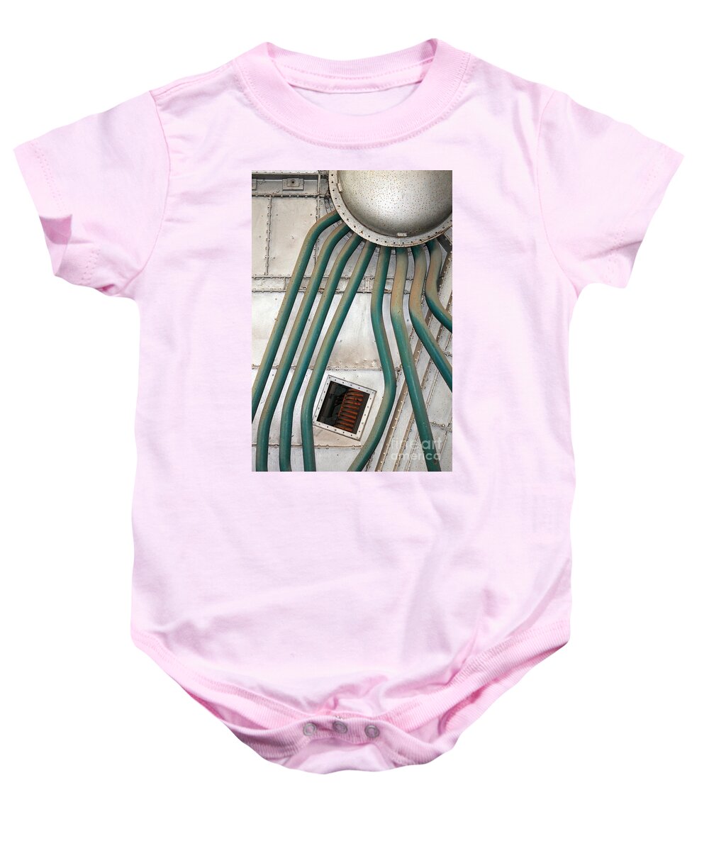Mechanical Art Machinery Alien Legs Industrial Pipes Pipe Baby Onesie featuring the photograph Industrial Art by Julia Gavin