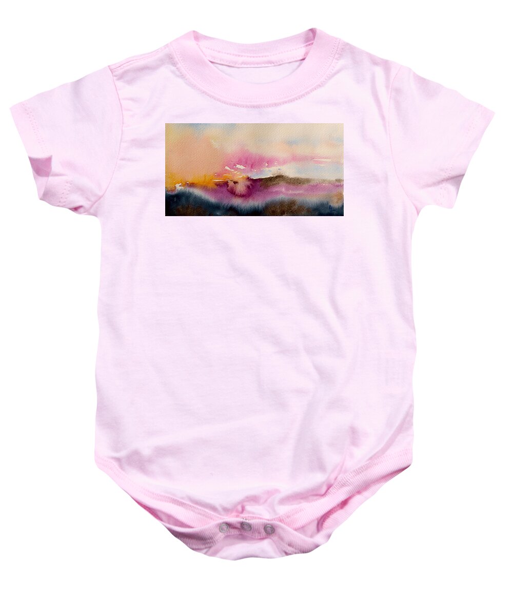 Purple Baby Onesie featuring the painting Into The Mist II by Beverley Harper Tinsley