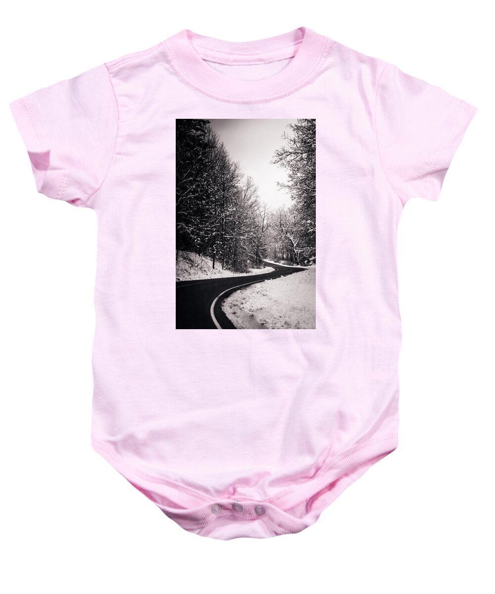 Winter Baby Onesie featuring the photograph Long Journey Ahead by Sara Frank