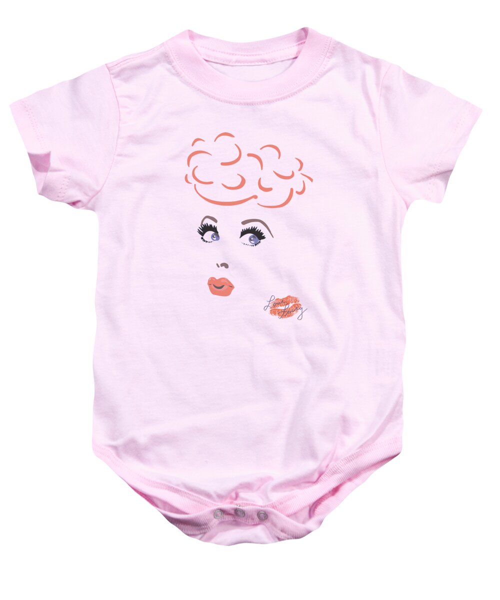 I Love Lucy Baby Onesie featuring the digital art Lucy - Eyelashes by Brand A