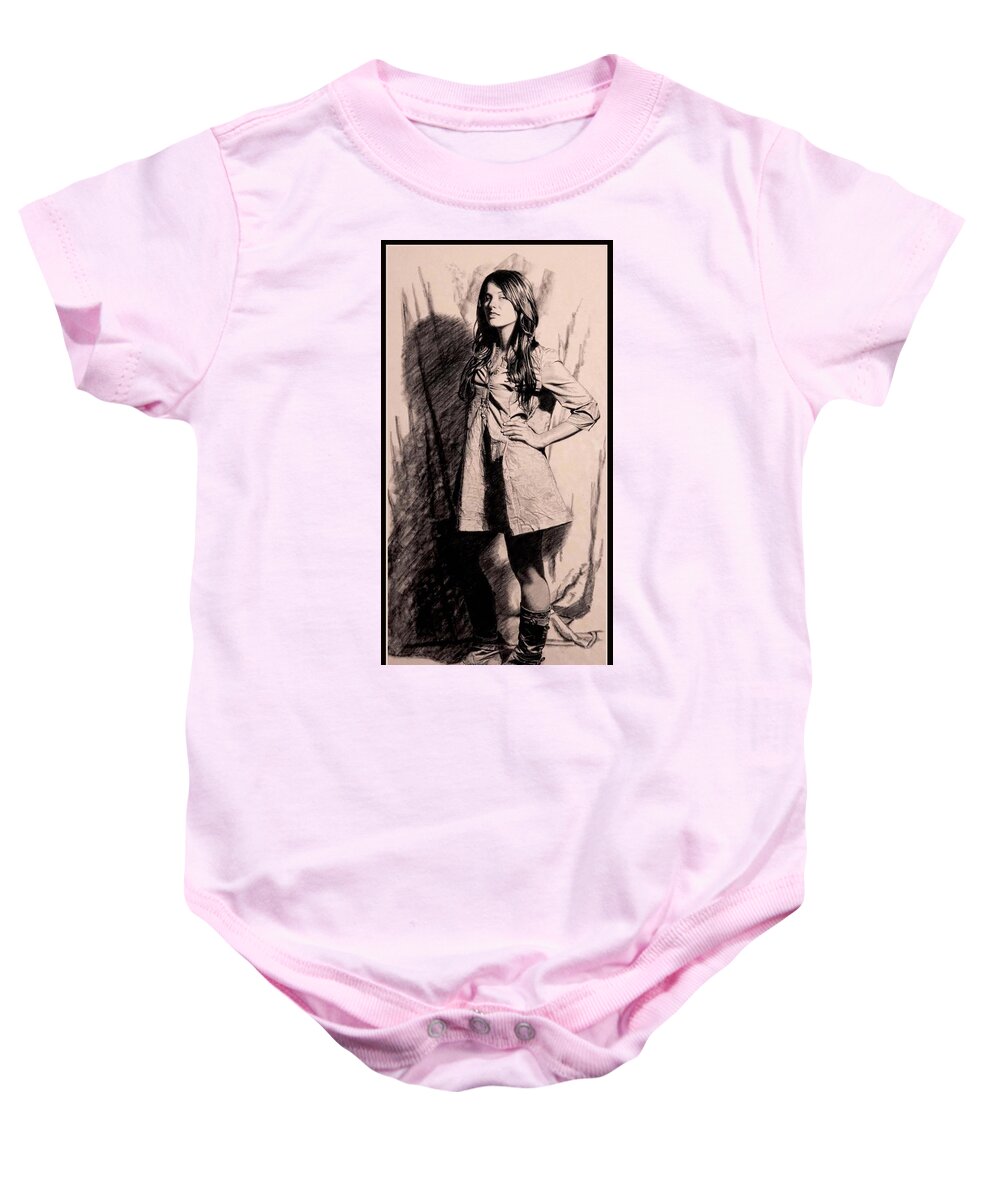 Whelan Art Baby Onesie featuring the drawing Made in America by Patrick Whelan