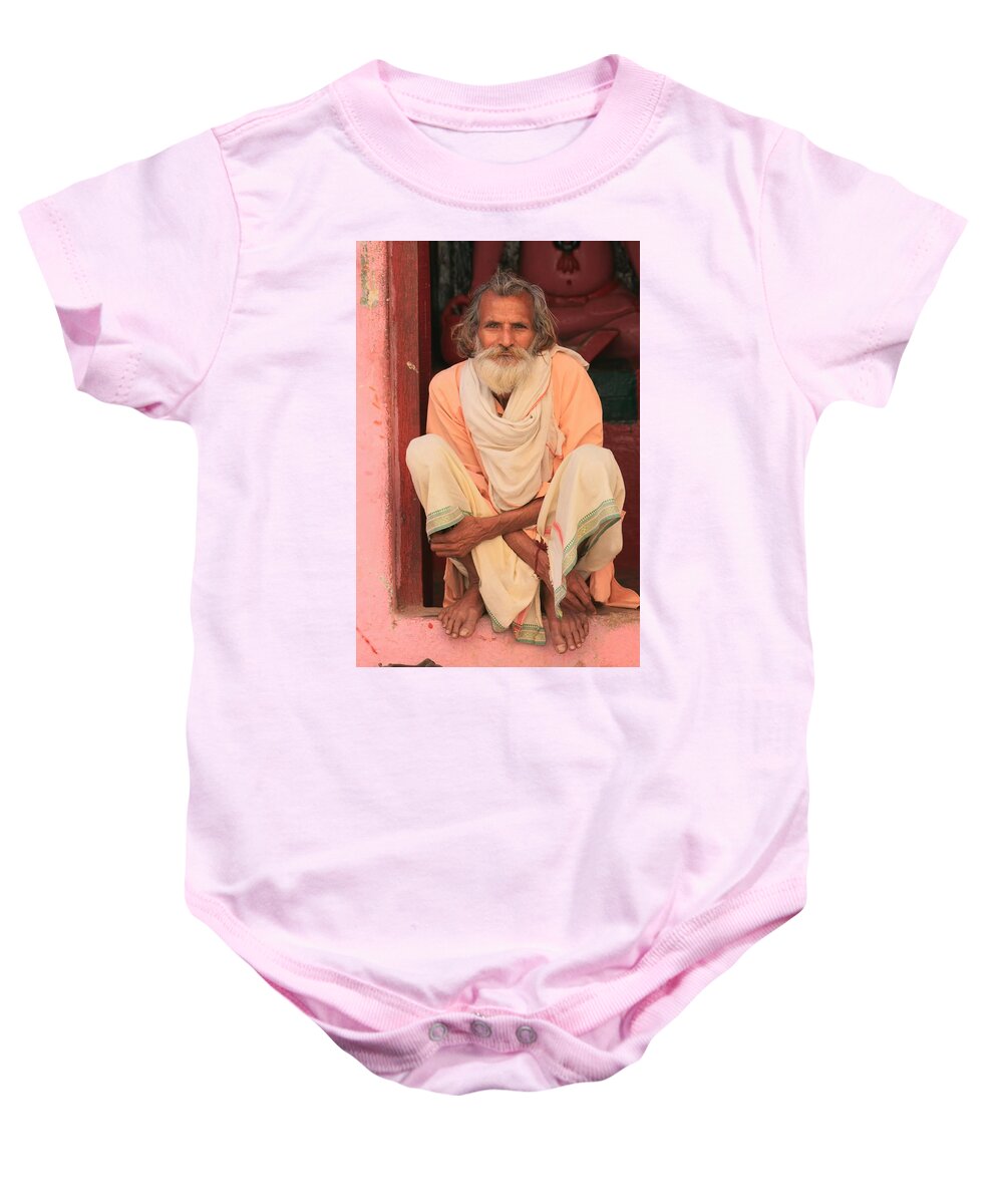 India Baby Onesie featuring the photograph Man from India by Amanda Stadther