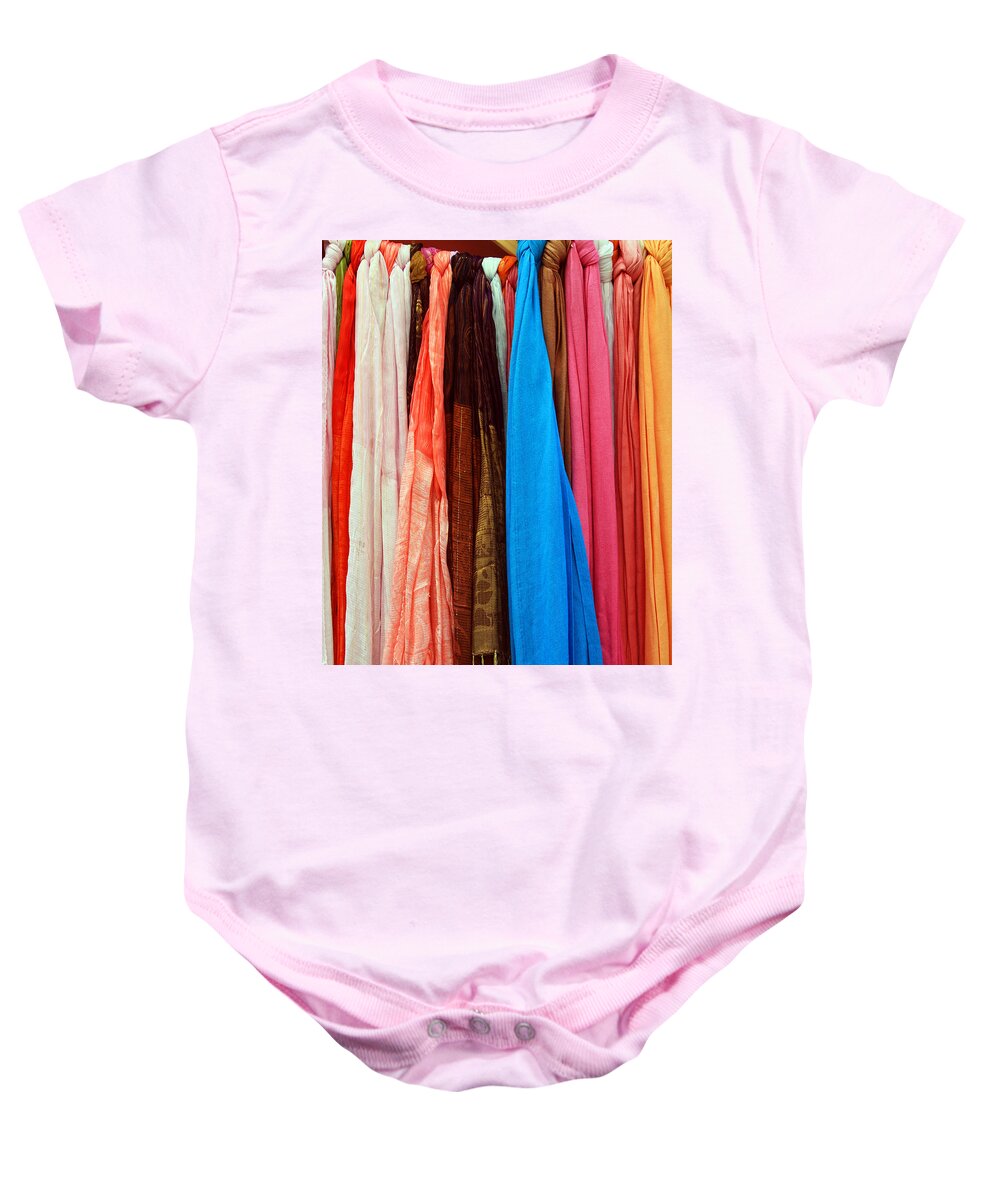 Color Baby Onesie featuring the photograph Market Wares - Granada Spain by Rick Locke - Out of the Corner of My Eye