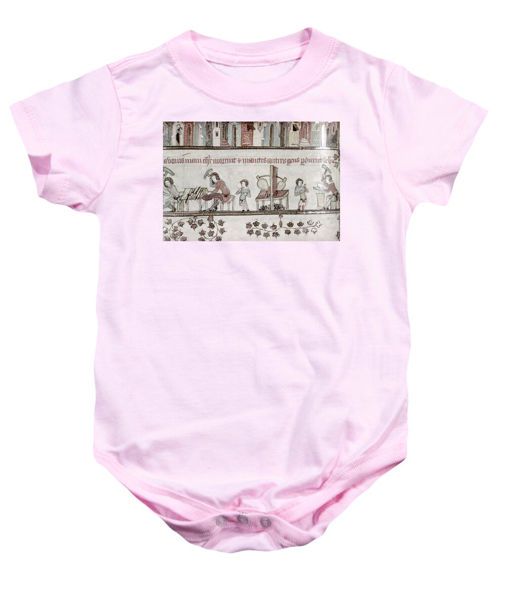 1340 Baby Onesie featuring the painting Metalworkers, 14th Century by Granger
