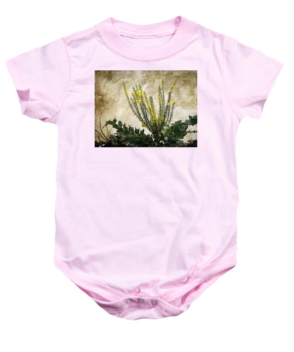 California Baby Onesie featuring the photograph Mission Wallflower by Ellen Cotton