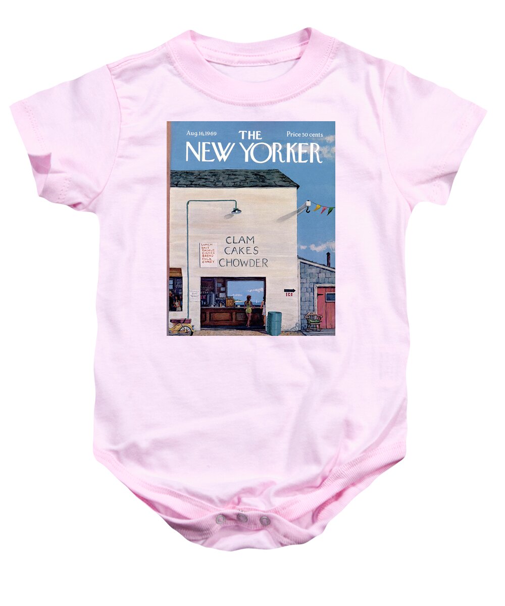 Sea Baby Onesie featuring the painting New Yorker August 16th, 1969 by Albert Hubbell