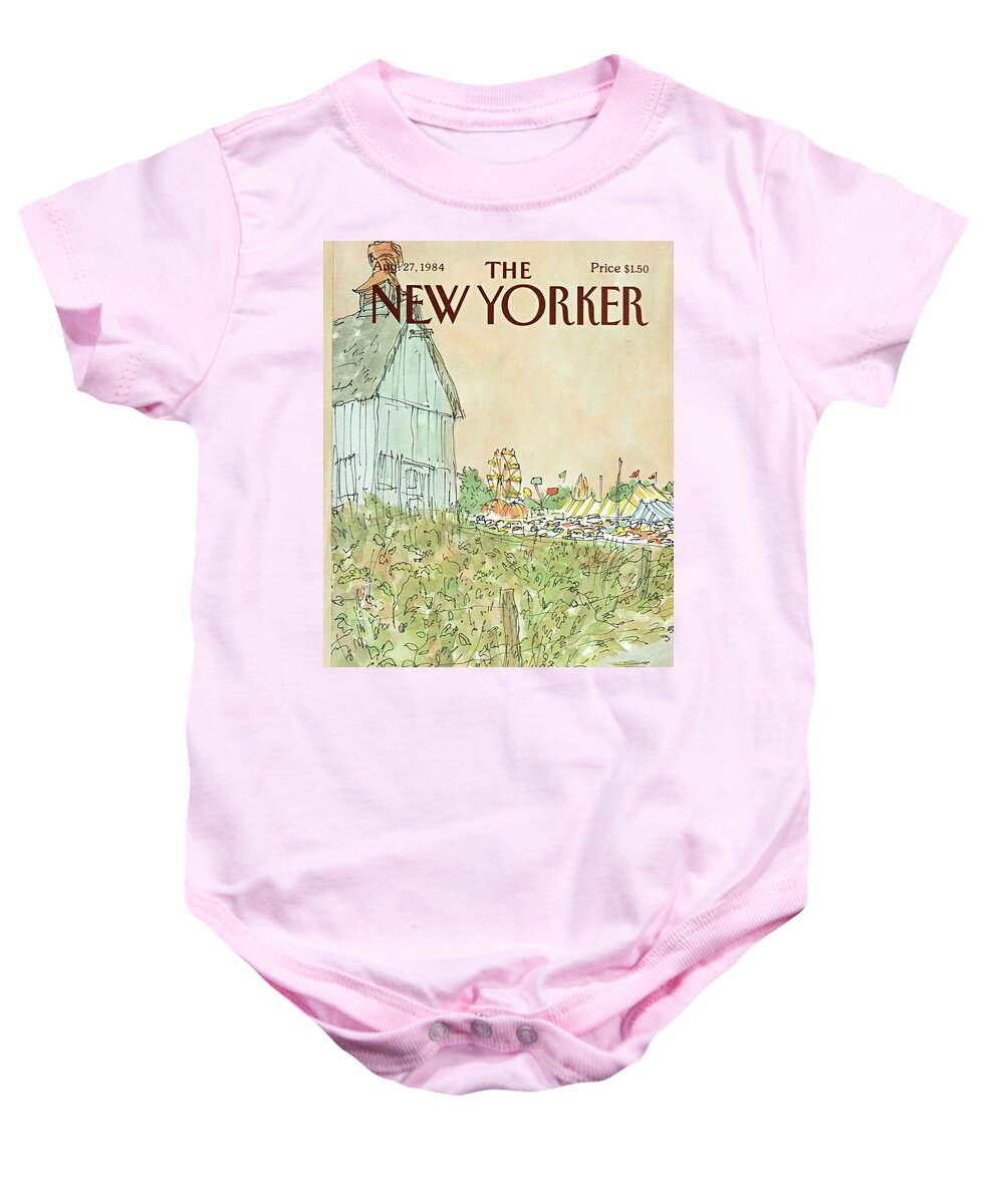 Summer Baby Onesie featuring the painting New Yorker August 27th, 1984 by James Stevenson