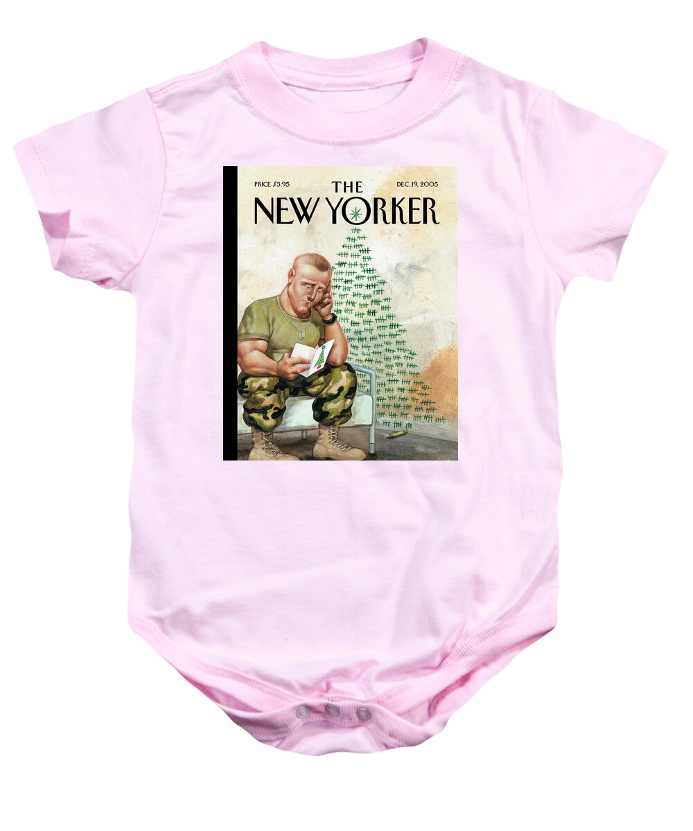 Silent Night Baby Onesie featuring the painting Silent Night by Anita Kunz