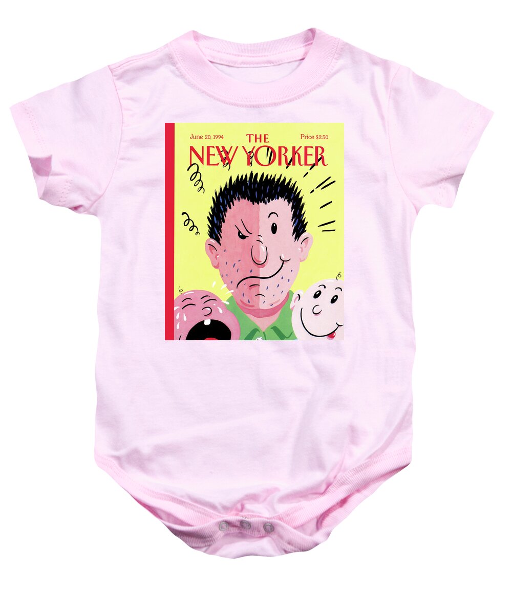Family Baby Onesie featuring the painting New Yorker June 20th, 1994 by Bob Zoell
