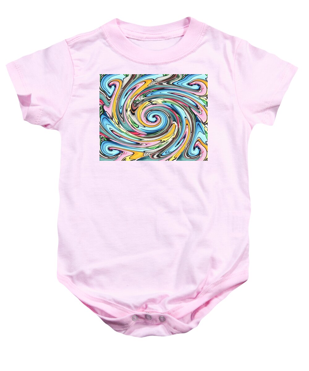 Swirl Baby Onesie featuring the digital art Nine Into One by Helena Tiainen