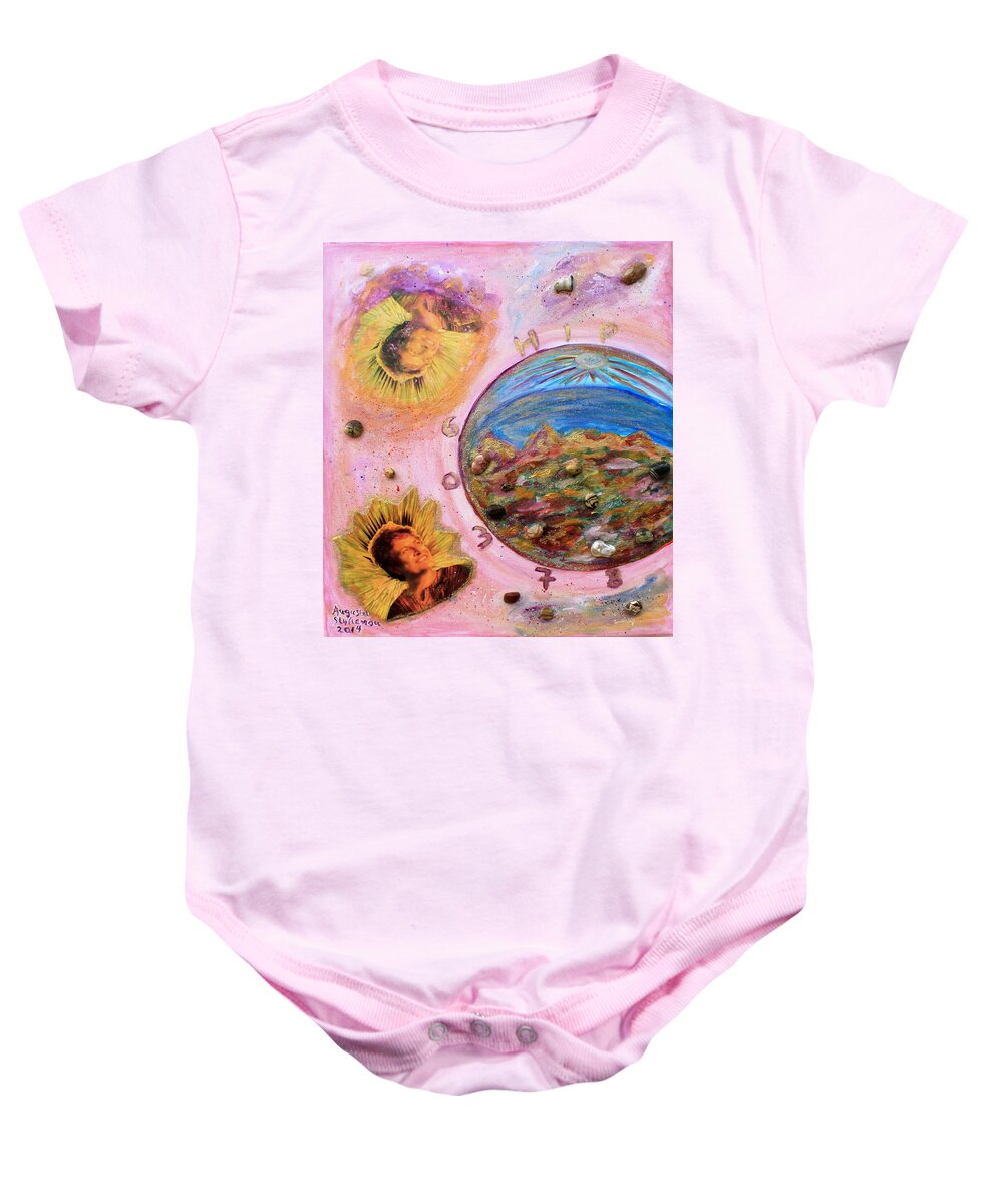 Augusta Stylianou Baby Onesie featuring the painting Order Your Birth Star by Augusta Stylianou