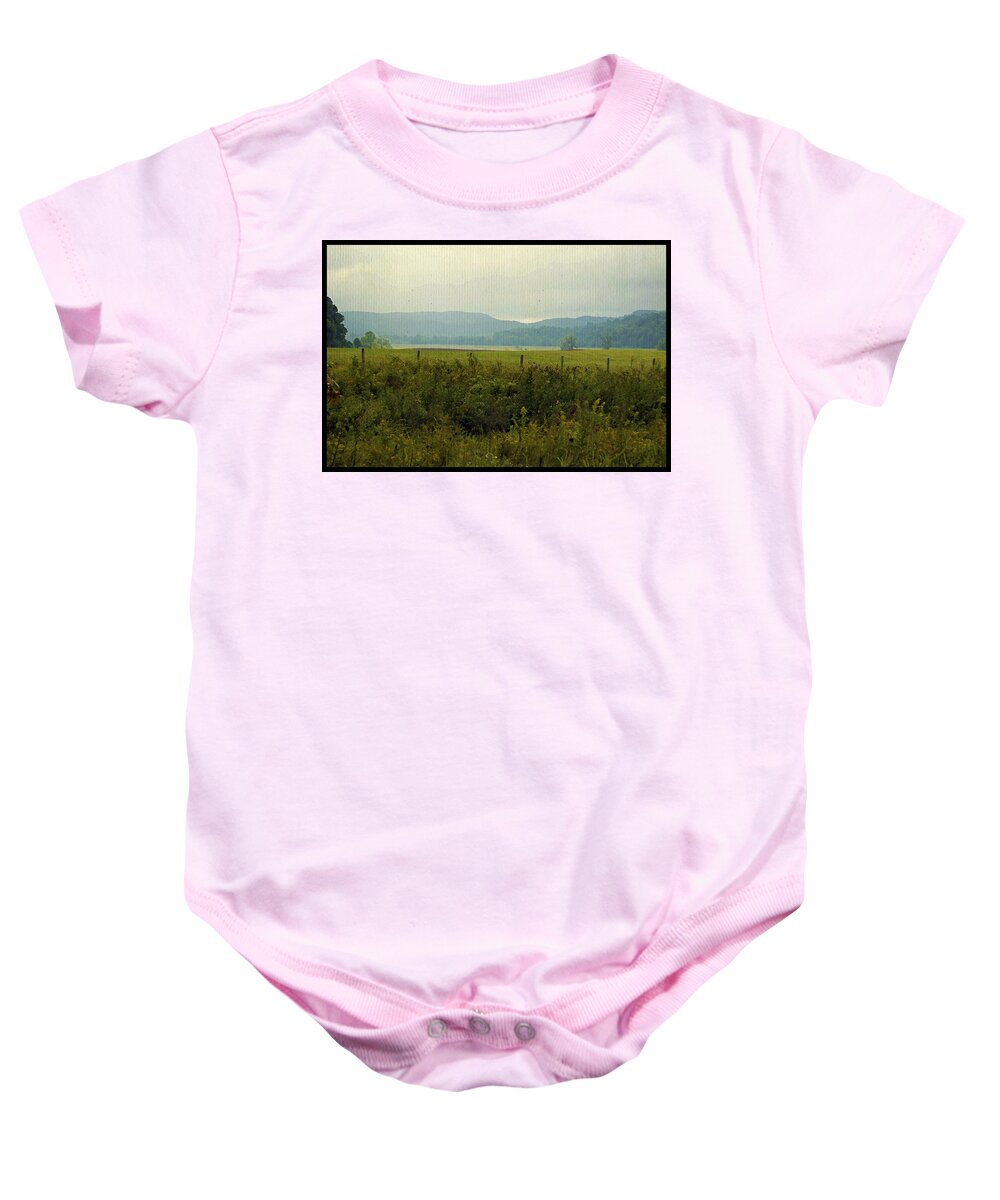 Cades Cove Baby Onesie featuring the photograph Painted Mountains by Laurie Perry