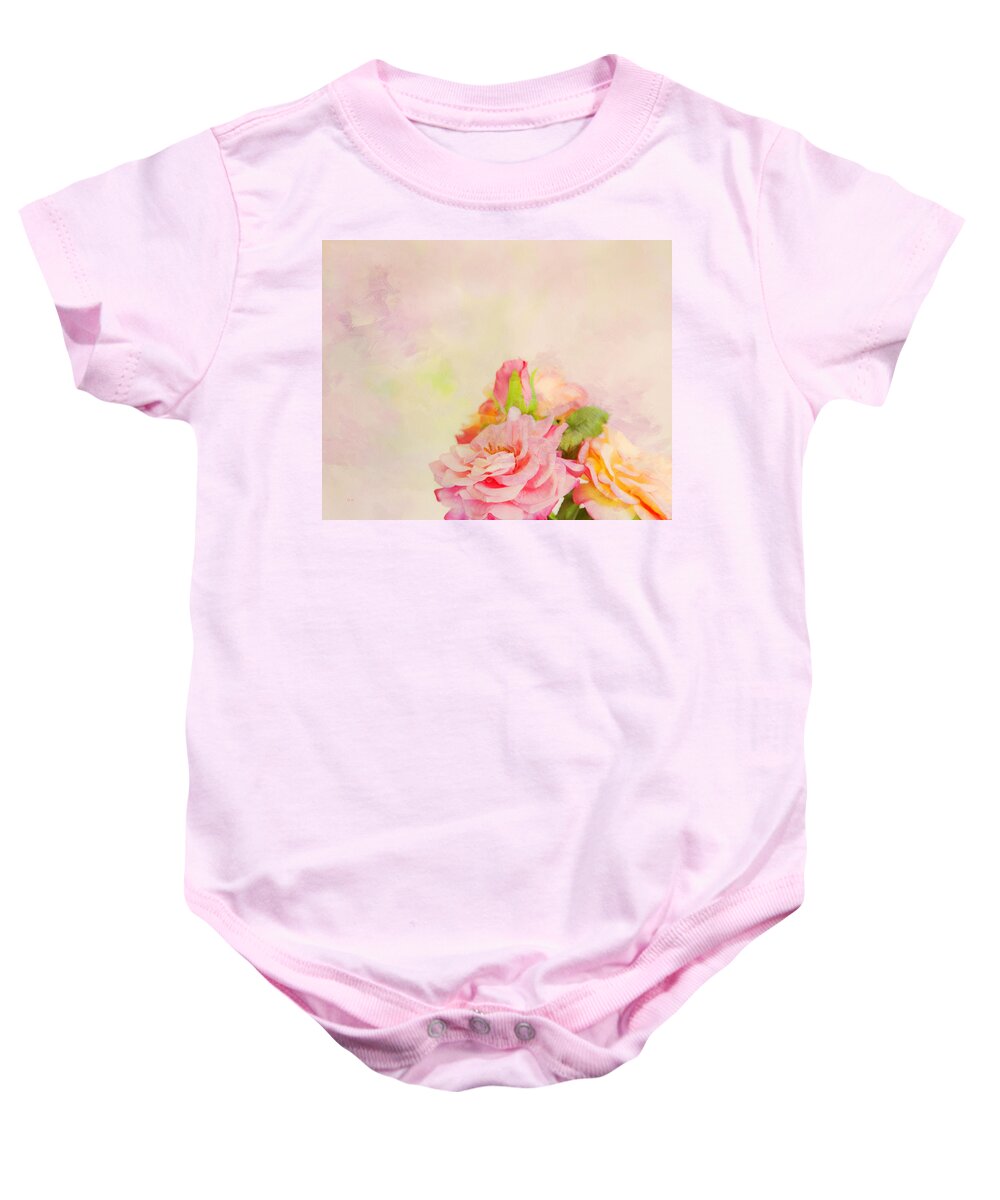 Floral Baby Onesie featuring the photograph Painterly Roses by Theresa Tahara
