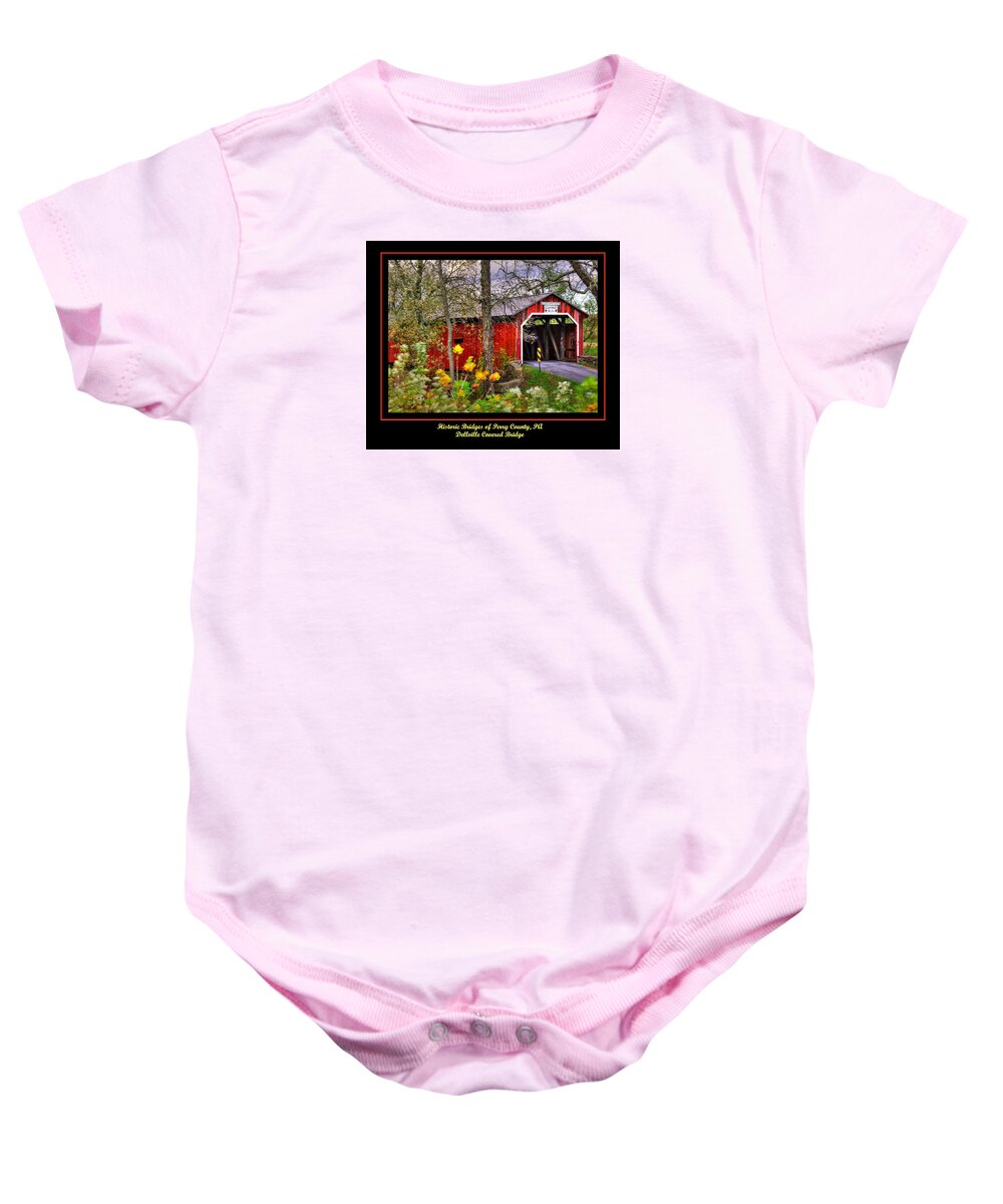 Dellville Covered Bridge Baby Onesie featuring the photograph Pennsylvania Country Roads - Dellville Covered Bridge Poster No. 2 Close1 - Perry County by Michael Mazaika