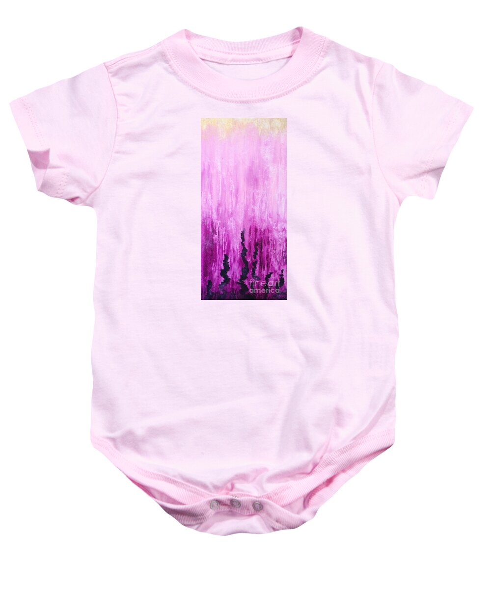 Pink Baby Onesie featuring the painting Pink Water by Monika Shepherdson