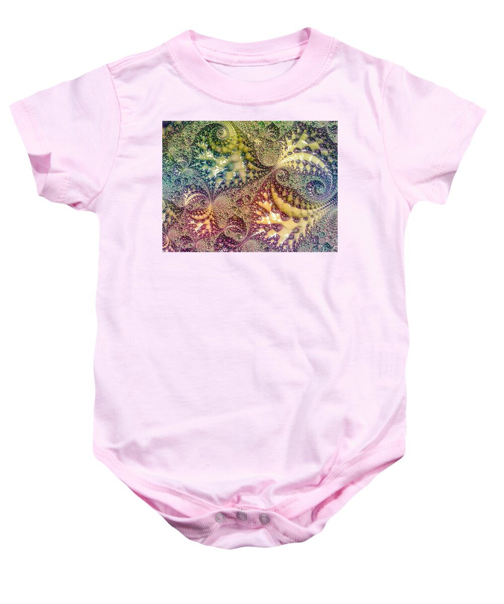 Primordial Soup Baby Onesie featuring the digital art Primordial Seafood Bisque by Susan Maxwell Schmidt