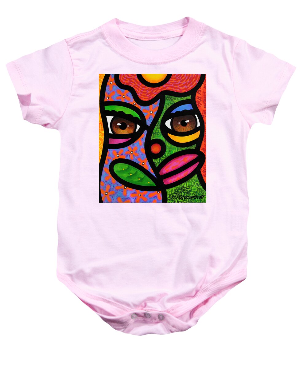 Abstract Baby Onesie featuring the painting Ready to Blossom by Steven Scott