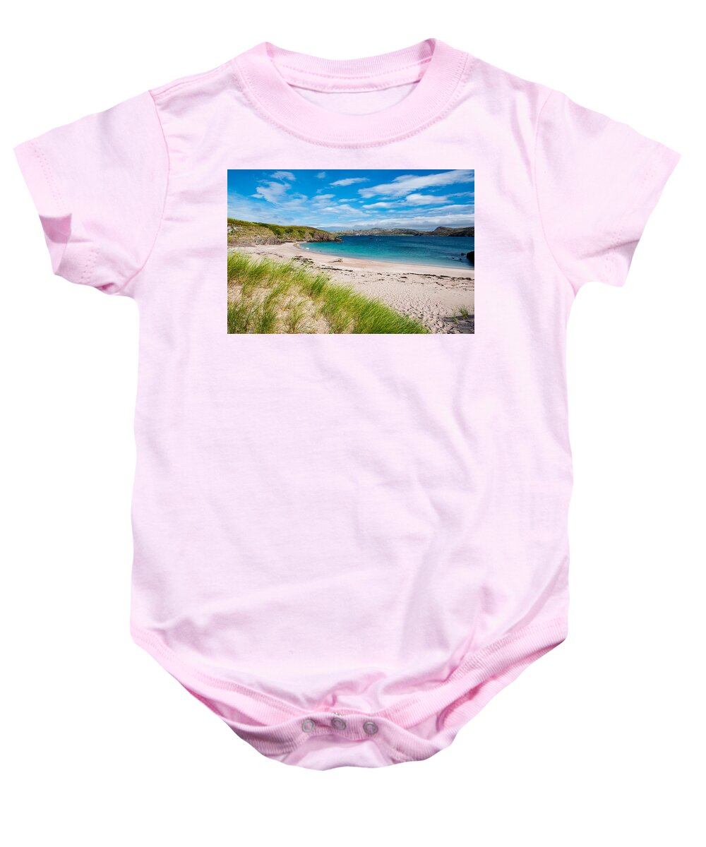 Scotland Baby Onesie featuring the photograph Remote Beach At The Coast Of Scotland by Andreas Berthold