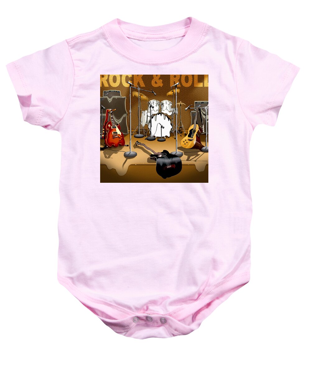 Rock And Roll Baby Onesie featuring the photograph Rock and Roll Meltdown by Mike McGlothlen