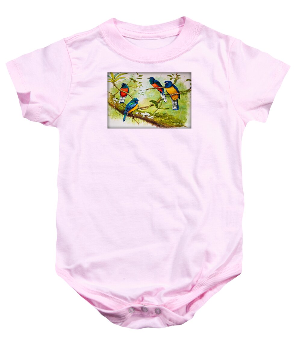 Bird Baby Onesie featuring the photograph Rockin Robins by Gary Keesler