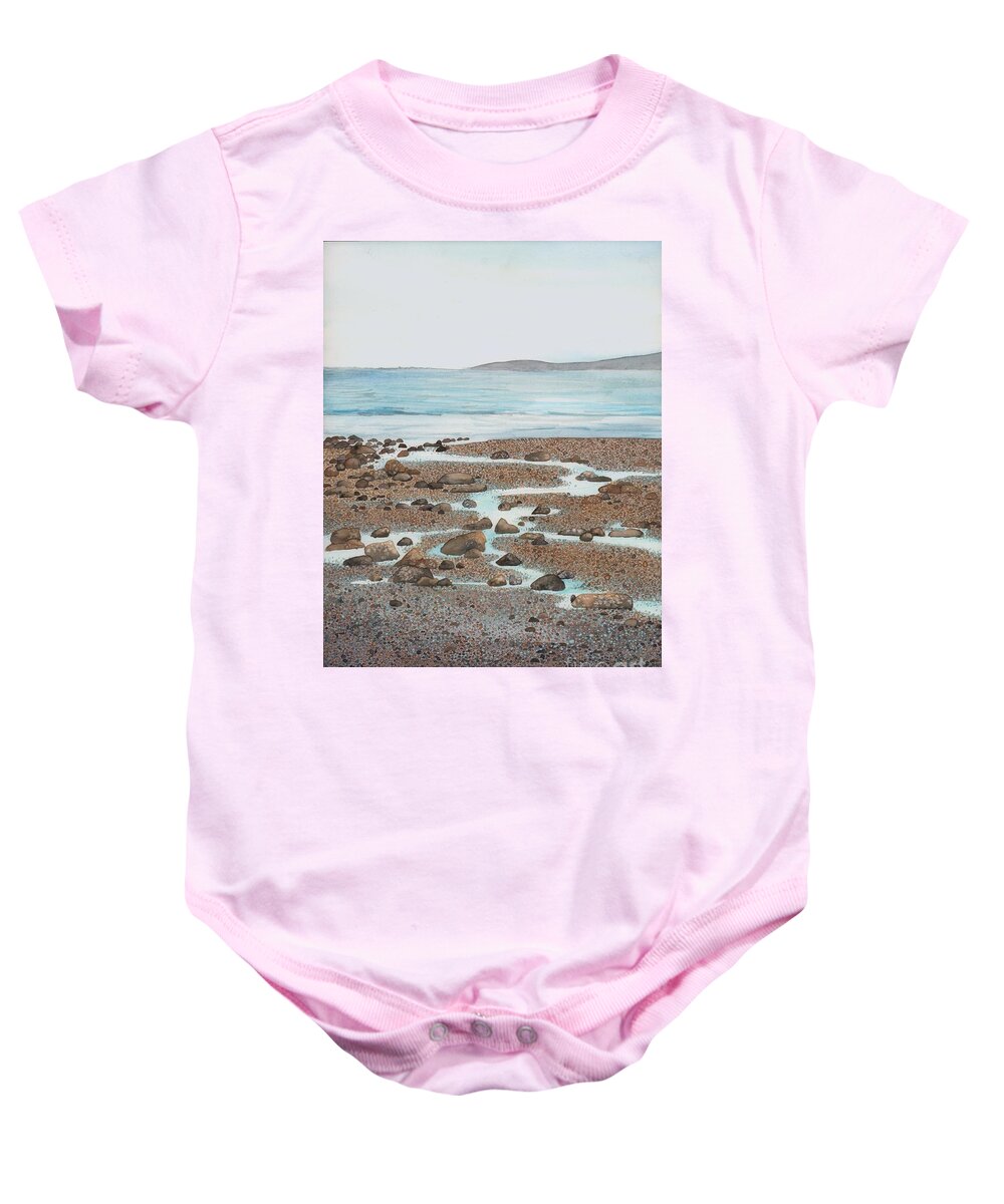 Tide Pools Baby Onesie featuring the painting Rocky Beach by Hilda Wagner