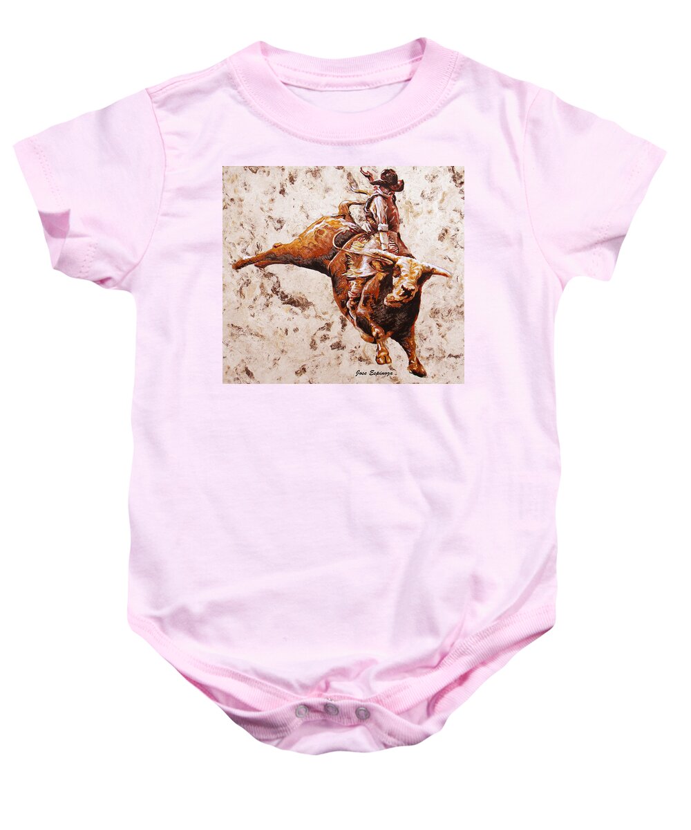 Rodeo Baby Onesie featuring the painting R O D E O' S . K I N G by J U A N - O A X A C A