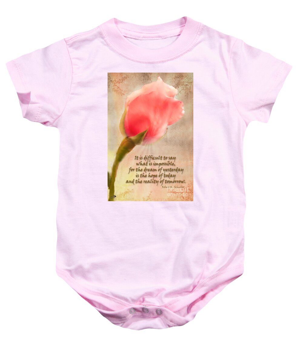 Rose Baby Onesie featuring the photograph Rose of Hope by Sandra Clark