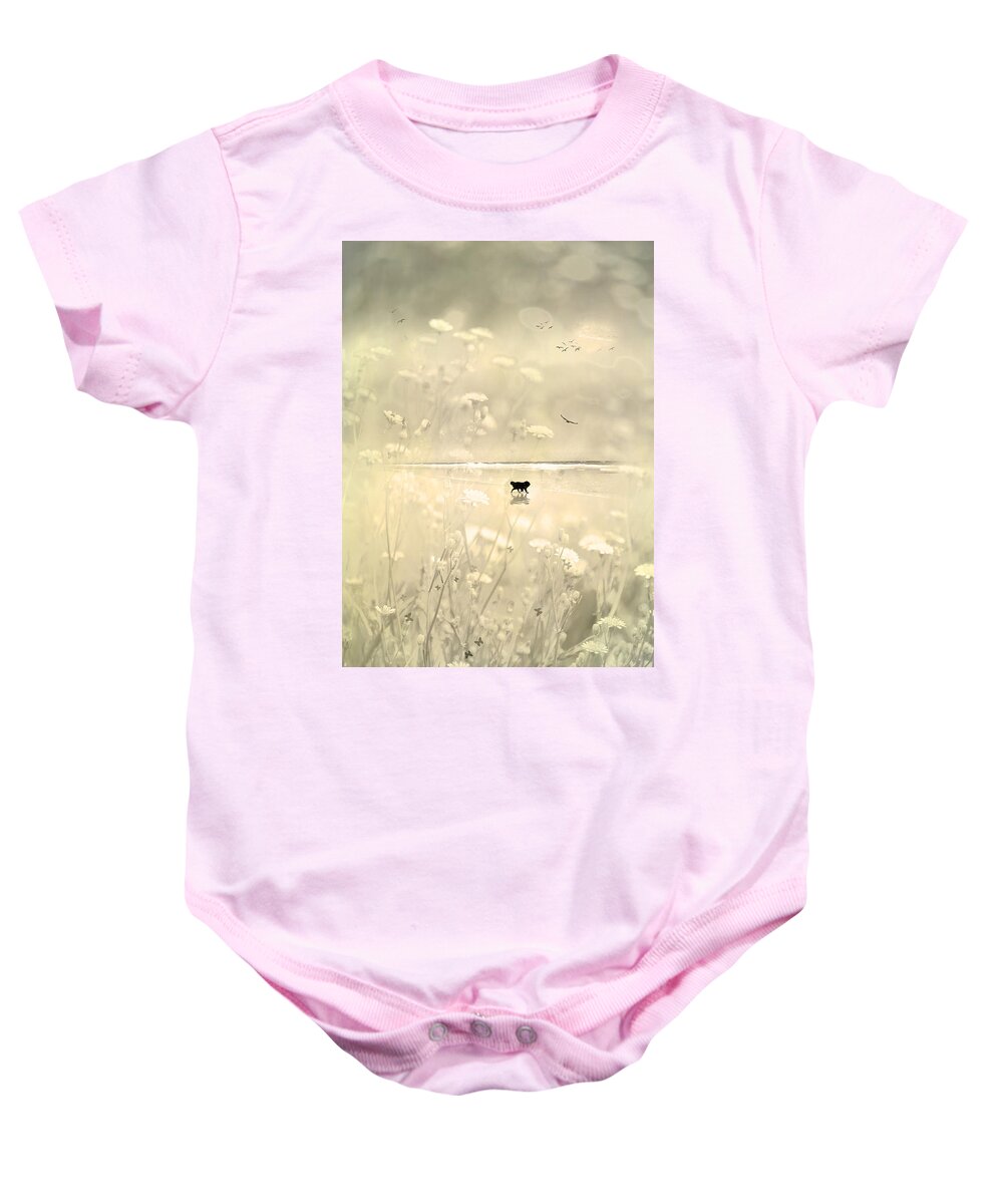 Pets Baby Onesie featuring the digital art Running Free by Chris Armytage